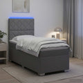 vidaXL Łóżko Box Spring z materacem i LED jasnoszary 90 x 190 cm
