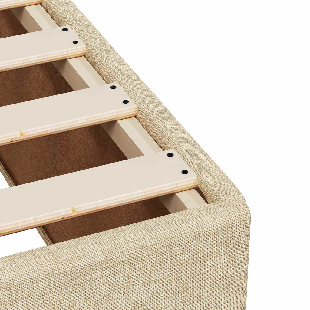 vidaXL Łóżko kontynentalne z materacem kremowy 100 x 200 cm tkanina