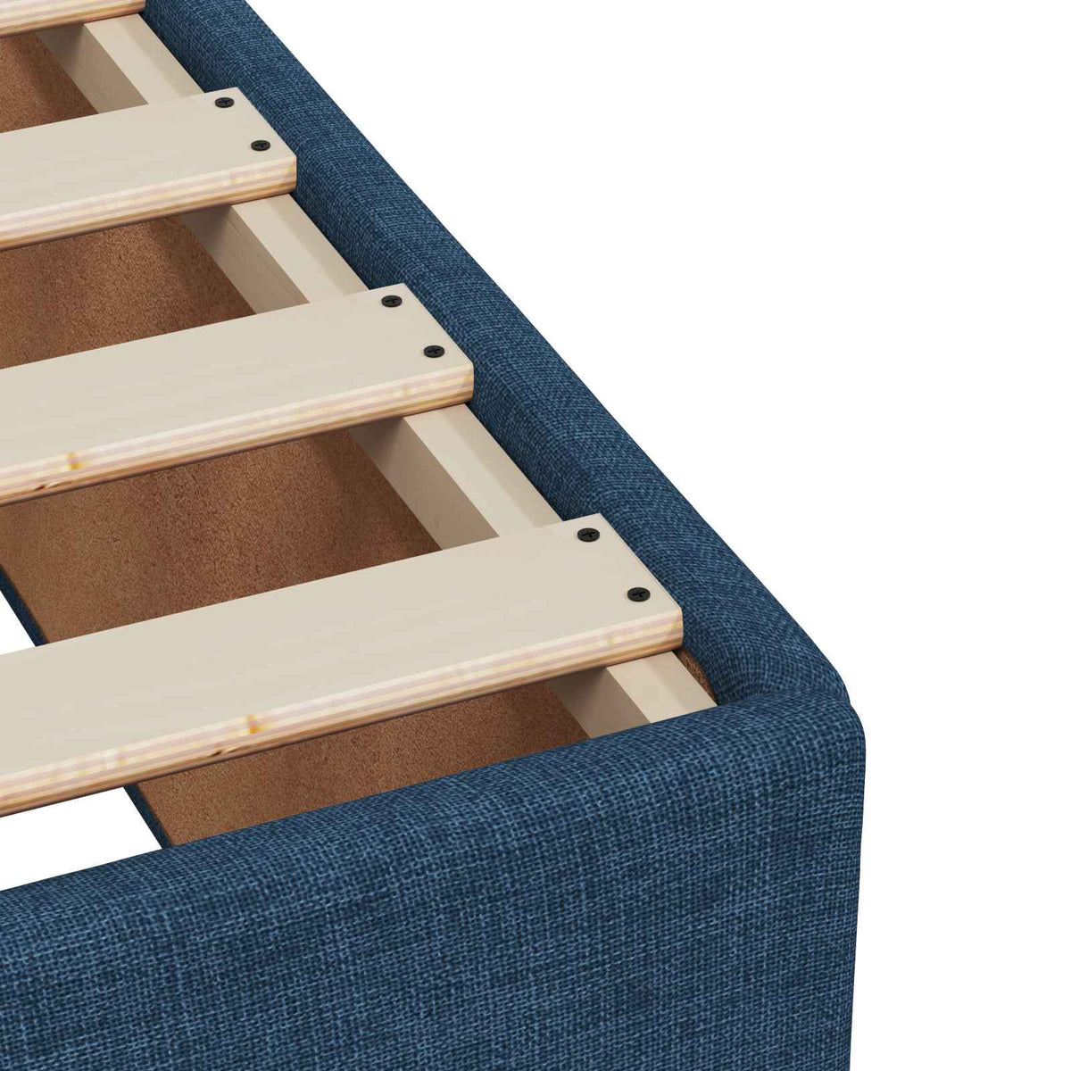 vidaXL Łóżko kontynentalne z materacem niebieski 160 x 200 cm tkanina