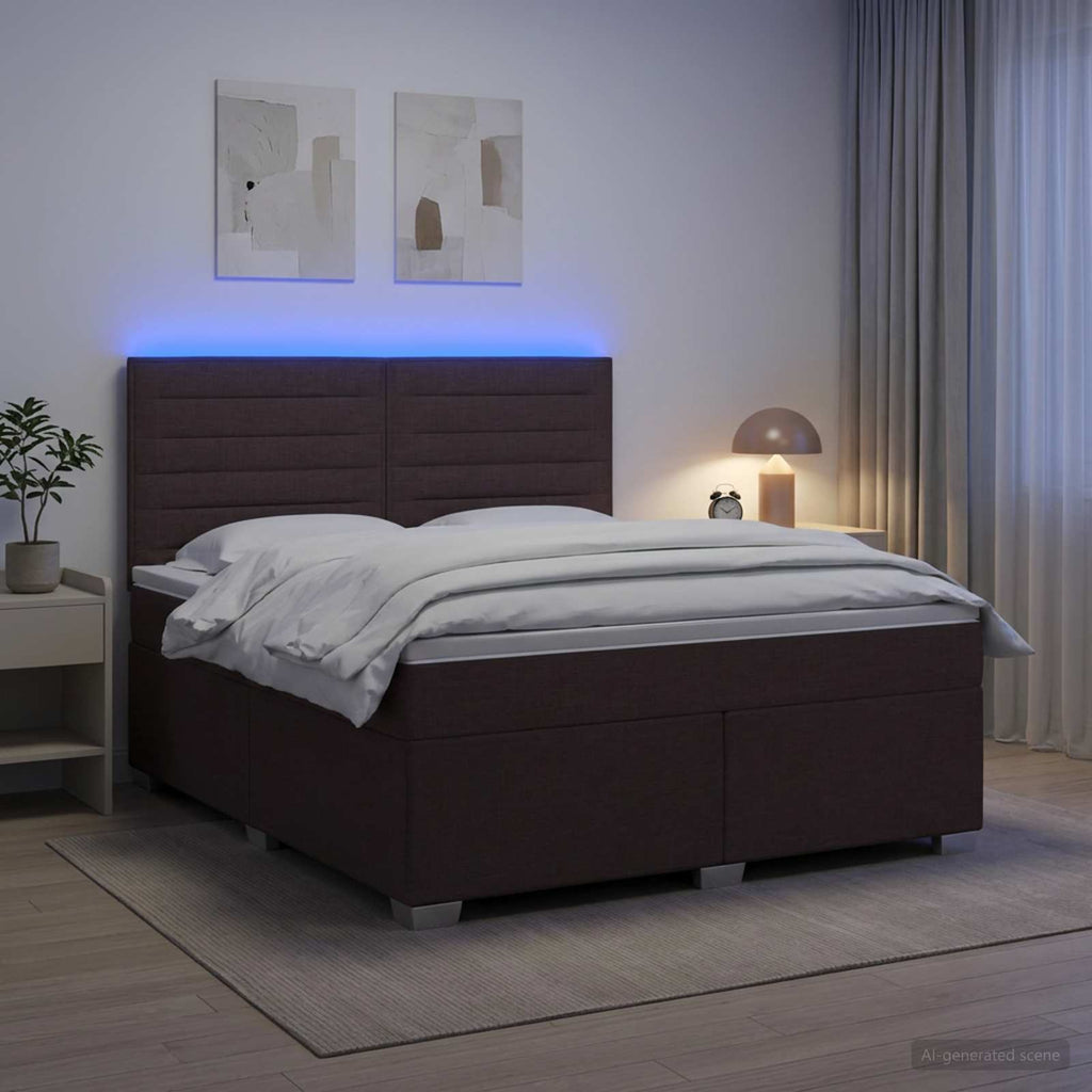vidaXL Łóżko kontynentalne z materacem Ciemny brąz 160 x 200 cm