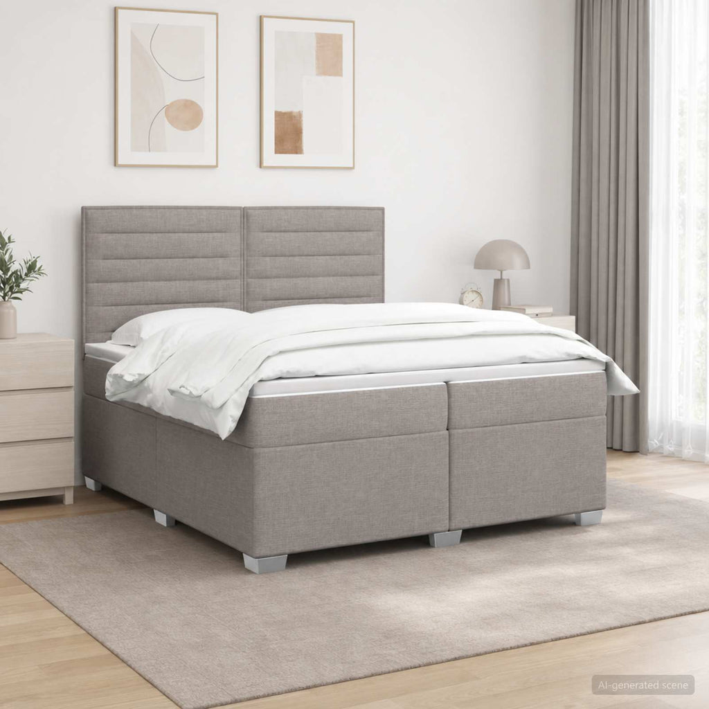vidaXL Łóżko kontynentalne z materacem Ciemnoszary 200 x 200 cm