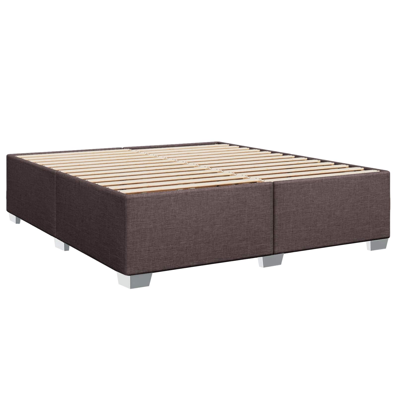 vidaXL Łóżko kontynentalne z materacem Ciemny brąz 200 x 200 cm