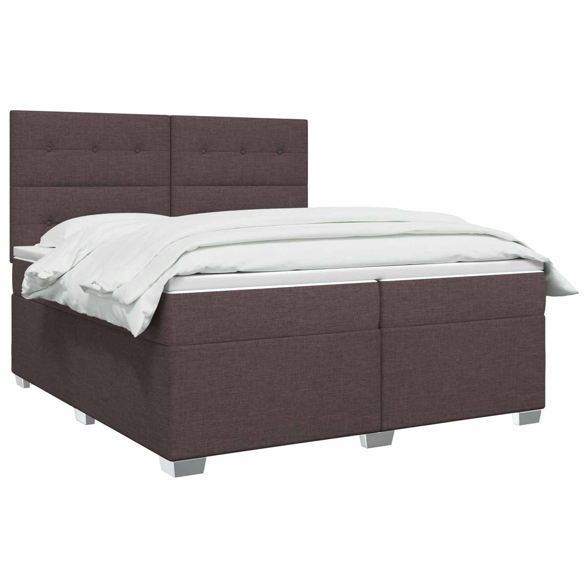 vidaXL Łóżko kontynentalne z materacem Ciemny brąz 200 x 200 cm