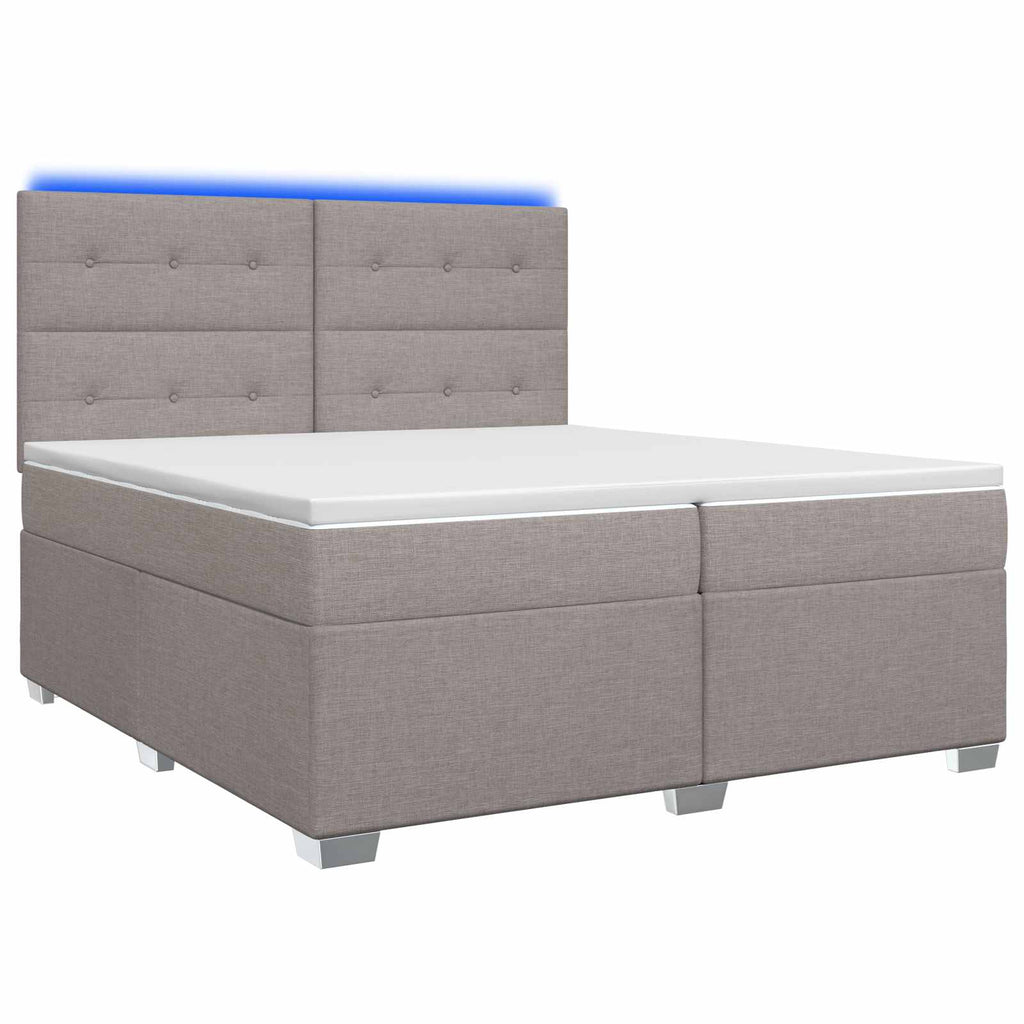 vidaXL Łóżko kontynentalne z materacem Ciemnoszary 200 x 200 cm