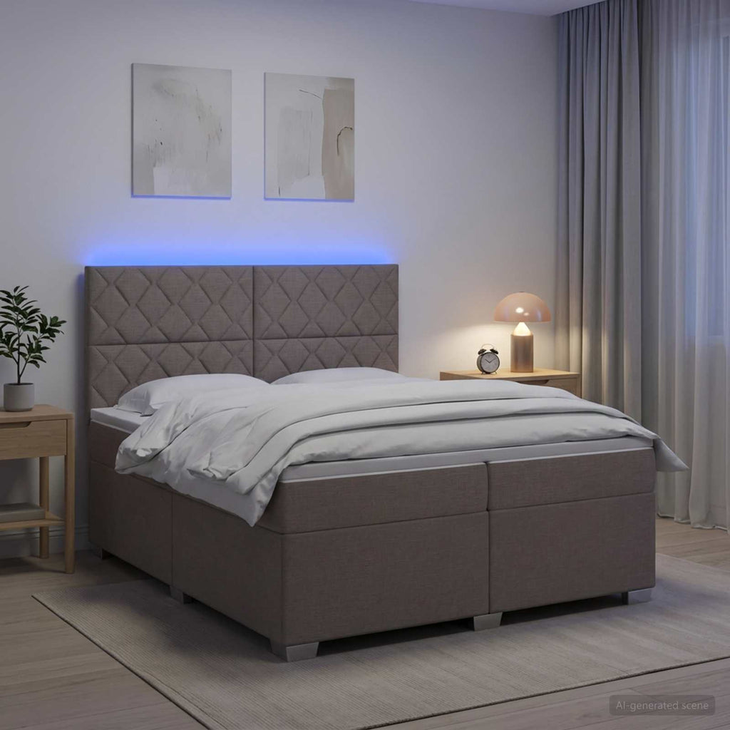 vidaXL Łóżko kontynentalne z materacem Ciemnoszary 200 x 200 cm