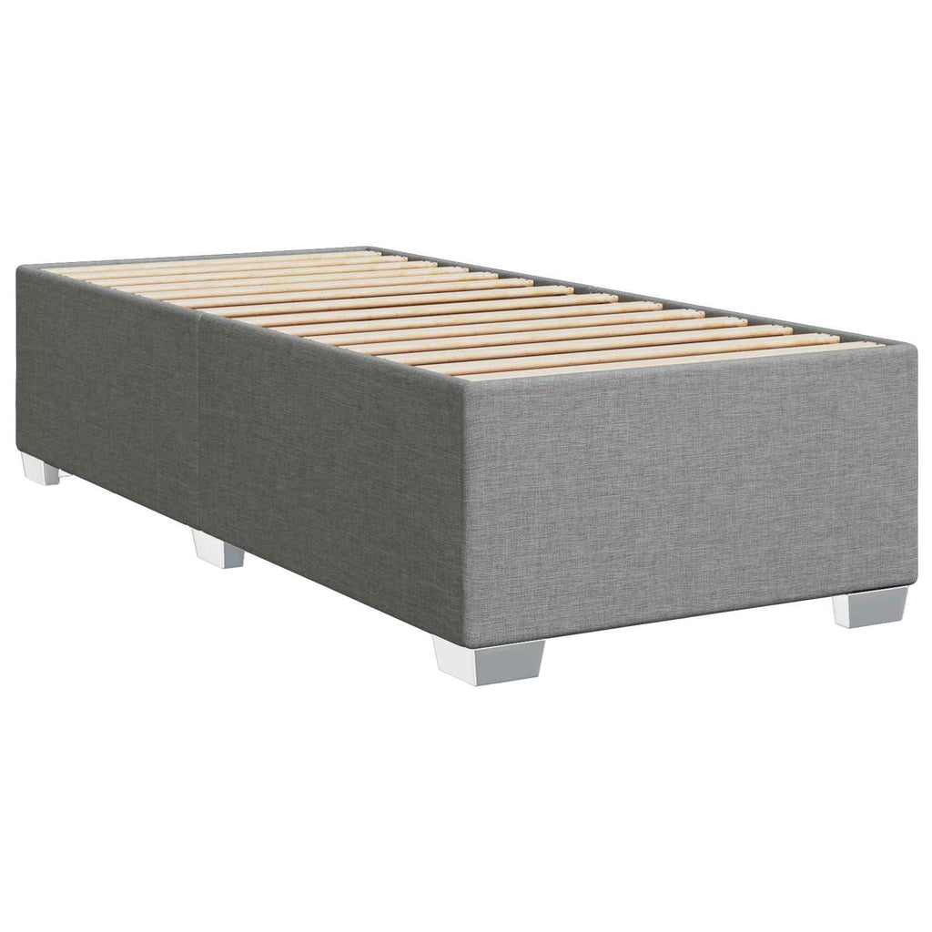 vidaXL Łóżko Box Spring z materacem i LED jasnoszary 90 x 190 cm