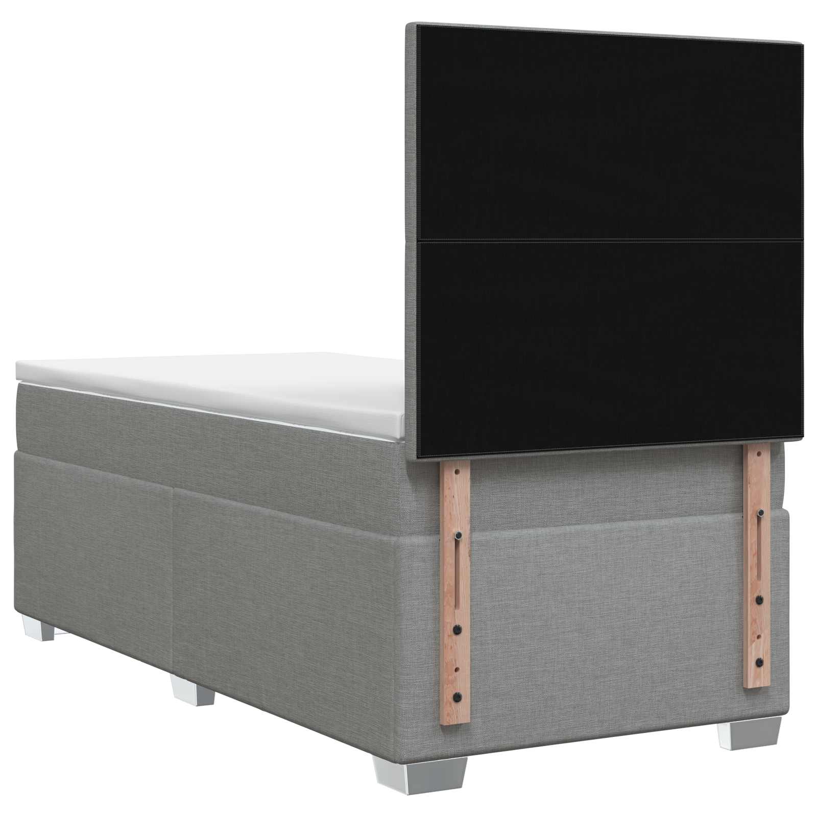 vidaXL Łóżko Box Spring z materacem i LED jasnoszary 90 x 190 cm