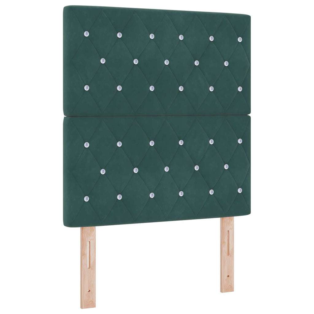 vidaXL Łóżko kontynentalne z materacem Ciemnozielony 80 x 200 cm Welur