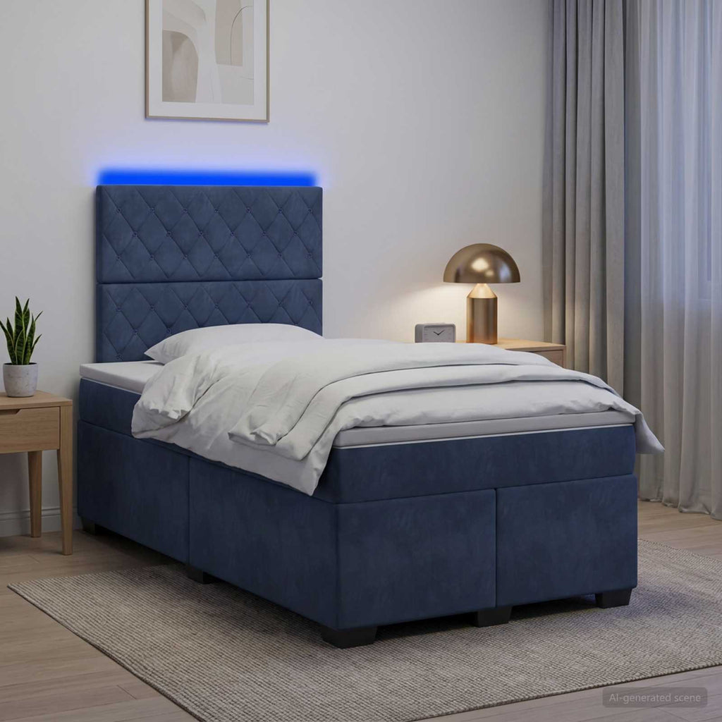 vidaXL Łóżko kontynentalne z materacem ciemnoszary 120 x 190 cm Welur