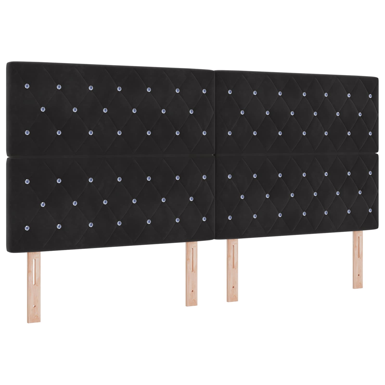 vidaXL Łóżko kontynentalne z materacem Czarny 200 x 200 cm Welur