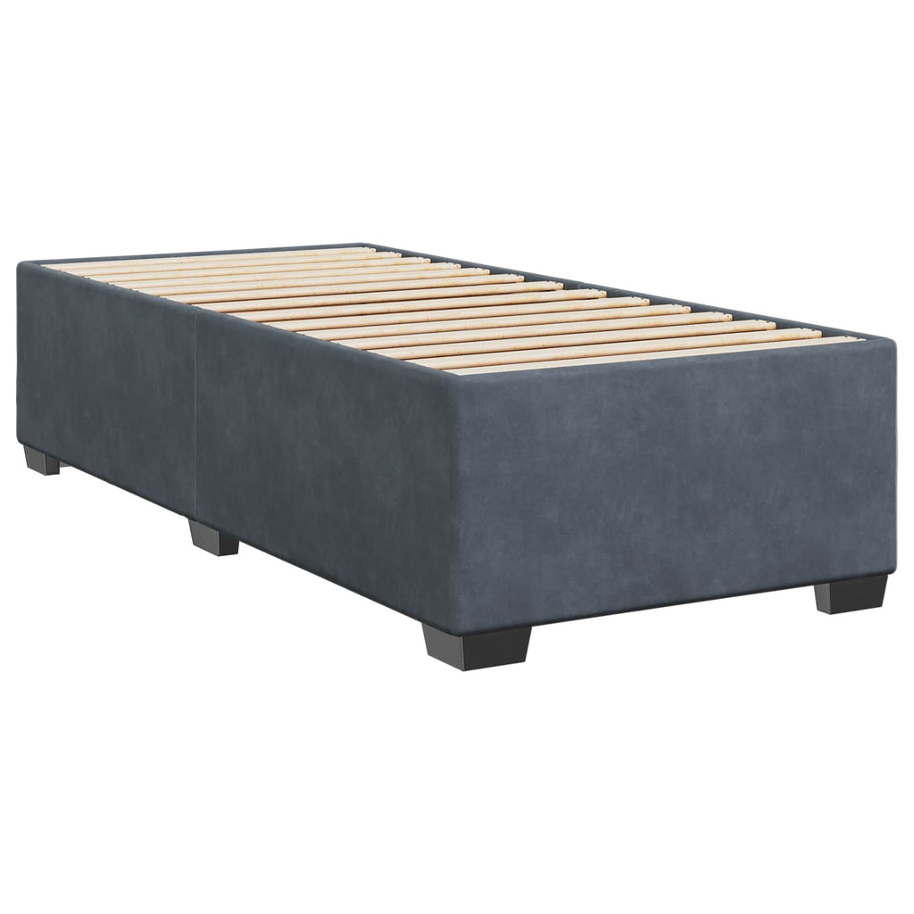 vidaXL Łóżko Box Spring z materacem i LED ciemnoszary 90 x 190 cm