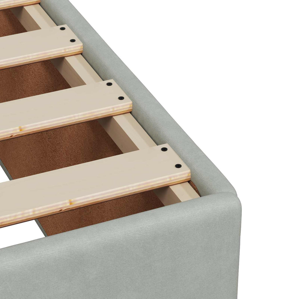 vidaXL Łóżko Box Spring z materacem i LED jasnoszary 90 x 190 cm Welur