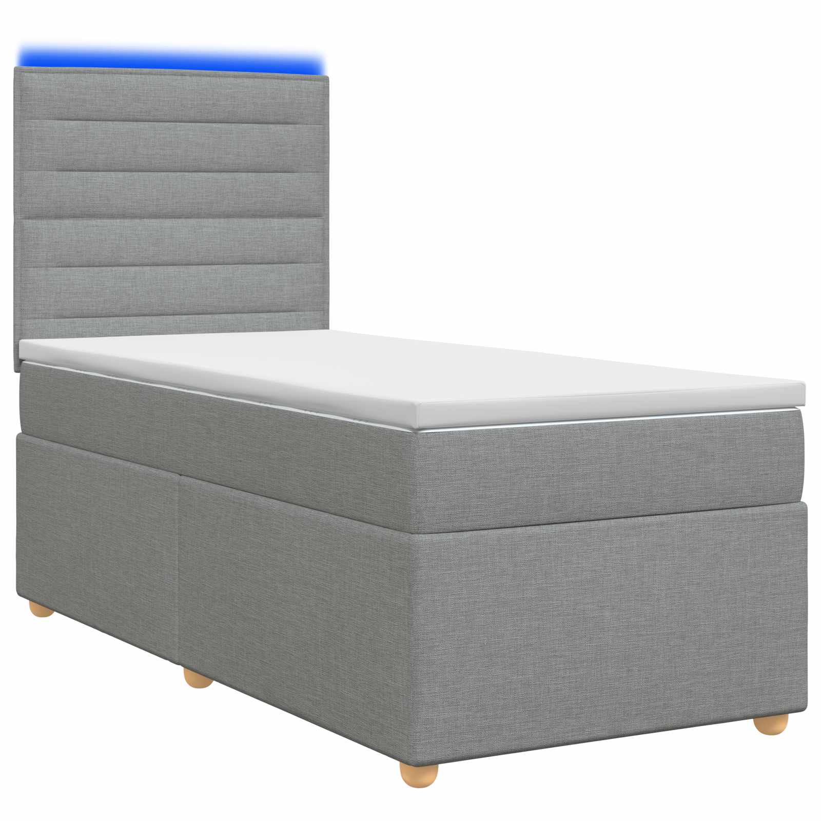 vidaXL Łóżko kontynentalne z materacem jasnoszary 80 x 200 cm tkanina