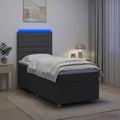 vidaXL Łóżko z box spring LED z materacem ciemnoszary 90 x 190 cm
