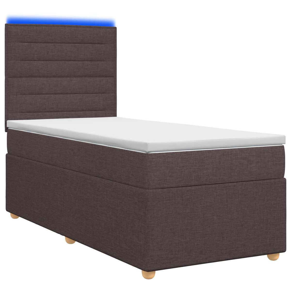 vidaXL Łóżko kontynentalne z materacem Ciemny brąz 80 x 200 cm tkanina