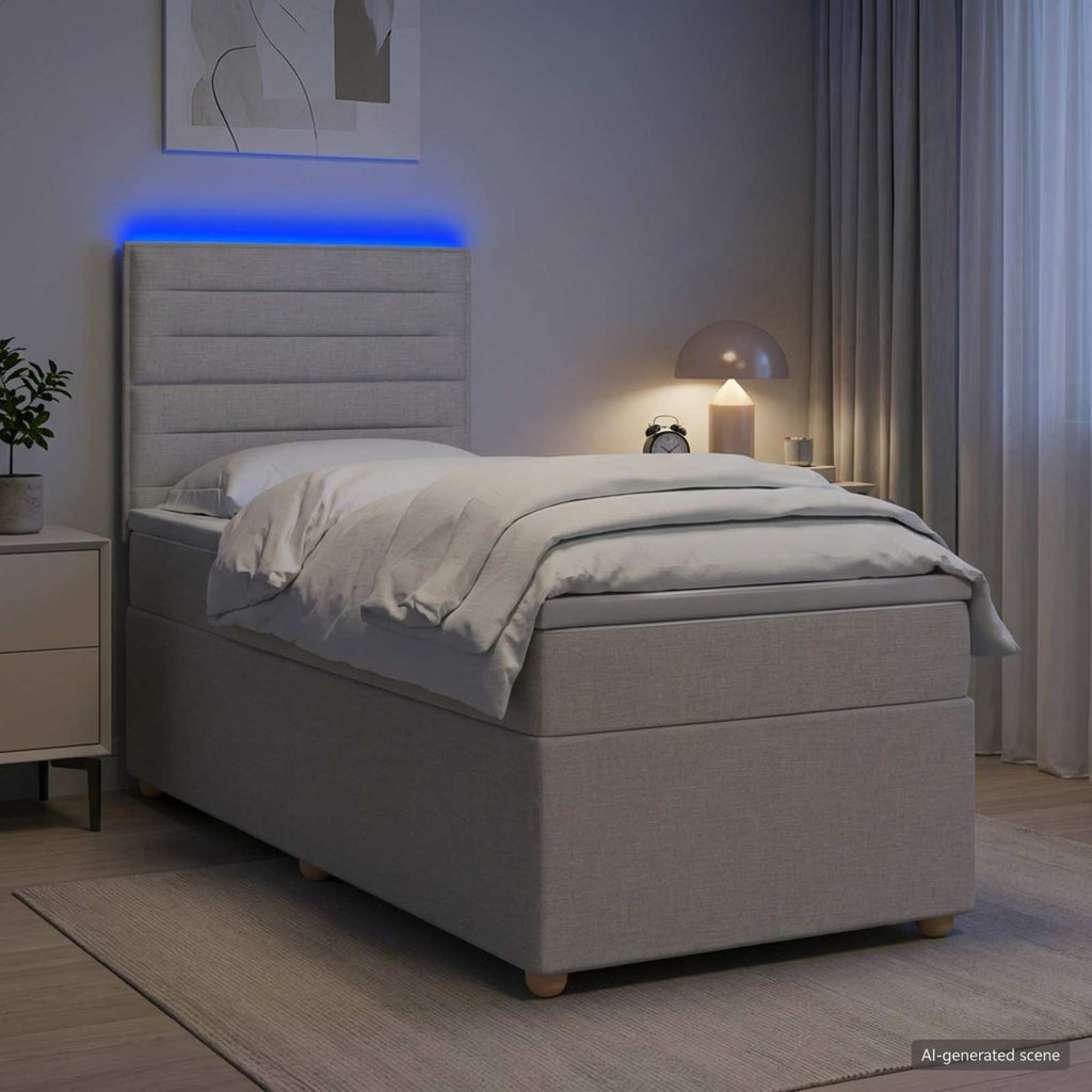 vidaXL Łóżko kontynentalne z materacem Ciemnoszary 80 x 200 cm tkanina