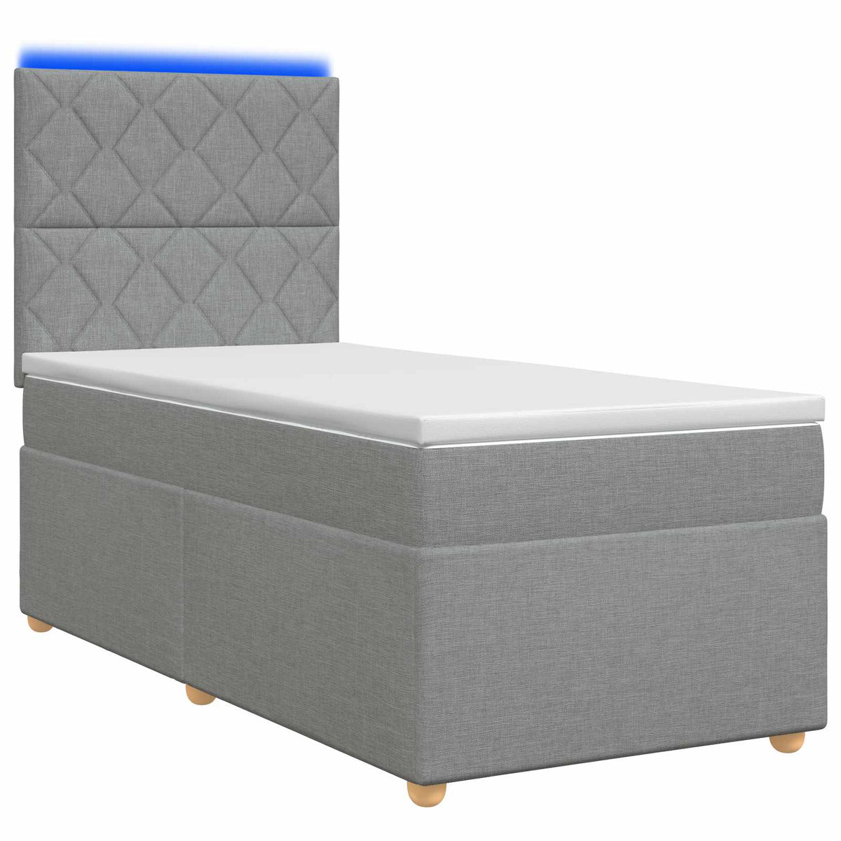 vidaXL Łóżko kontynentalne z materacem jasnoszary 80 x 200 cm tkanina