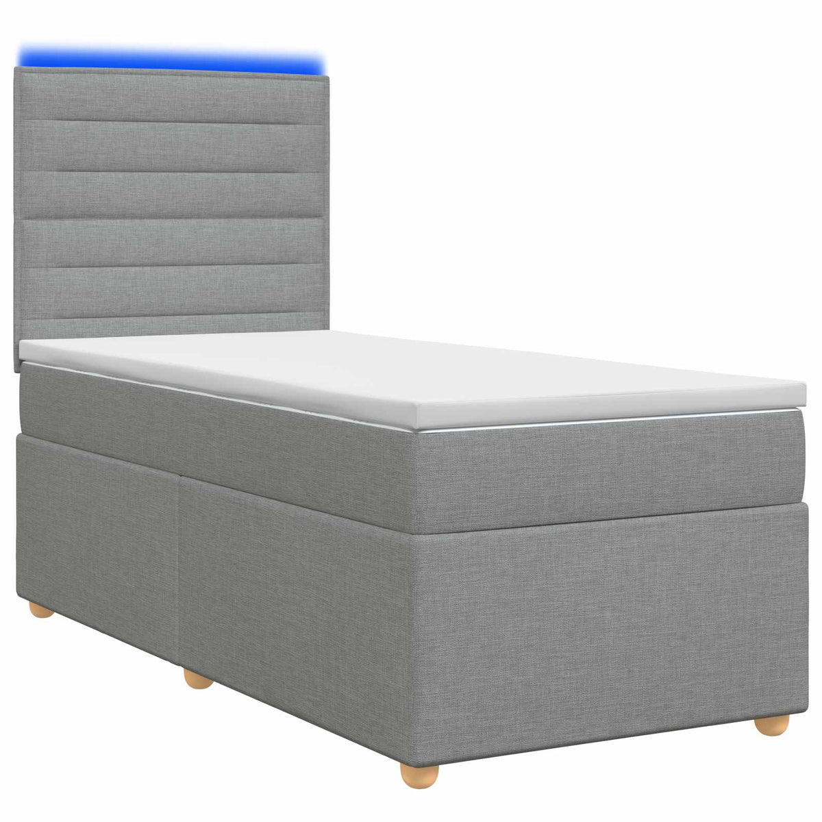 vidaXL Łóżko kontynentalne z materacem jasnoszary 90 x 200 cm tkanina