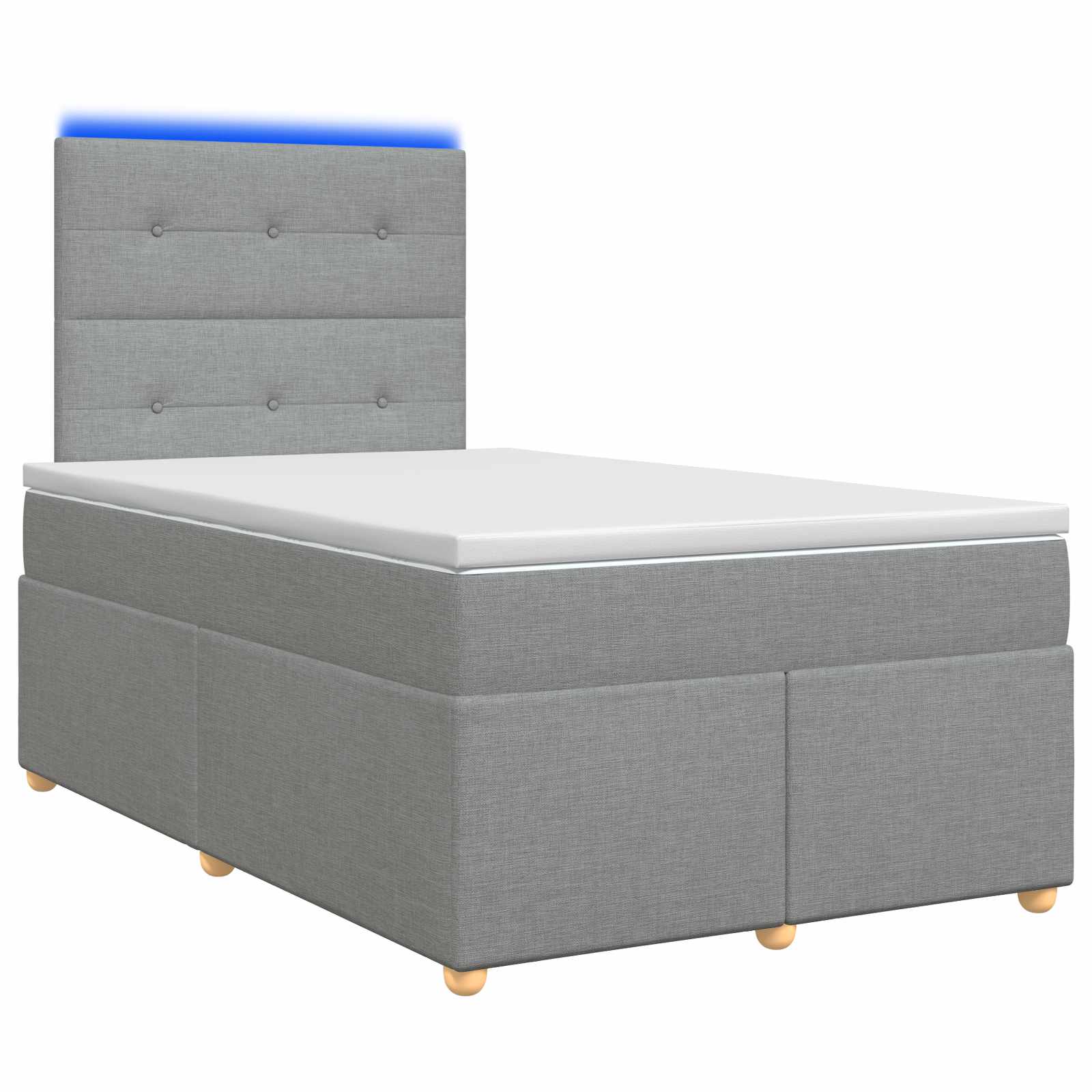 vidaXL Łóżko kontynentalne z materacem jasnoszary 120 x 200 cm tkanina