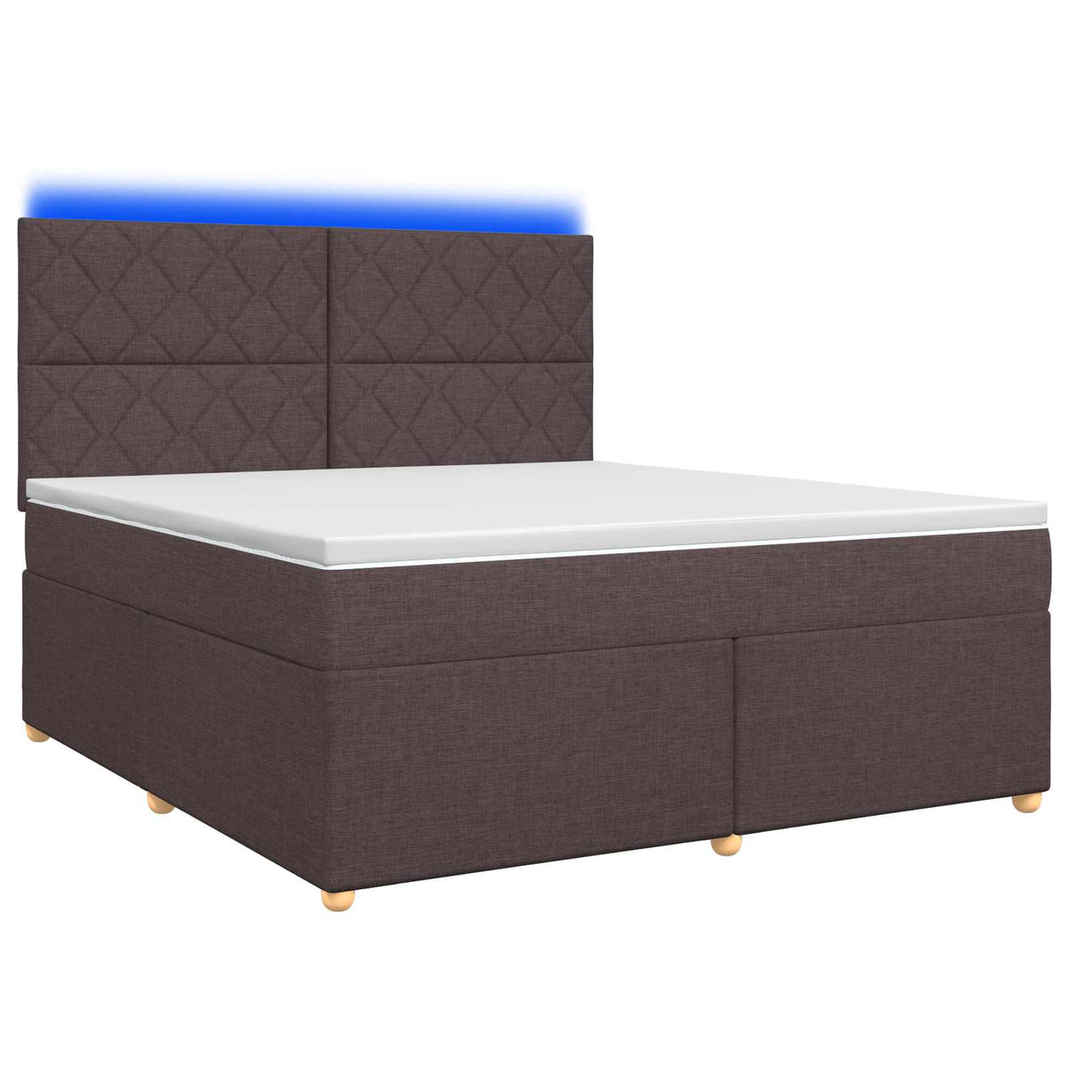vidaXL Łóżko kontynentalne z materacem Ciemny brąz 180 x 200 cm
