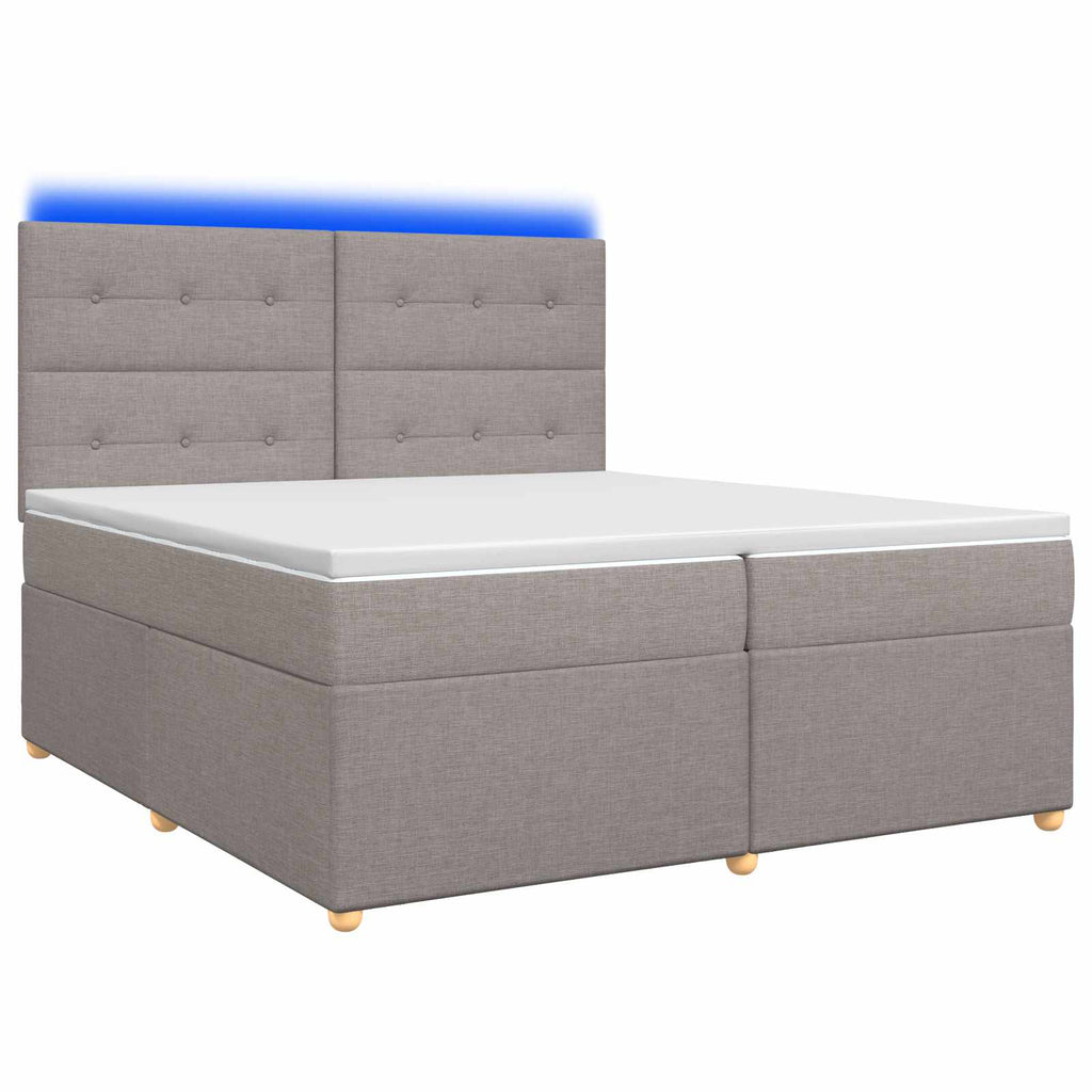 vidaXL Łóżko kontynentalne z materacem Ciemnoszary 200 x 200 cm