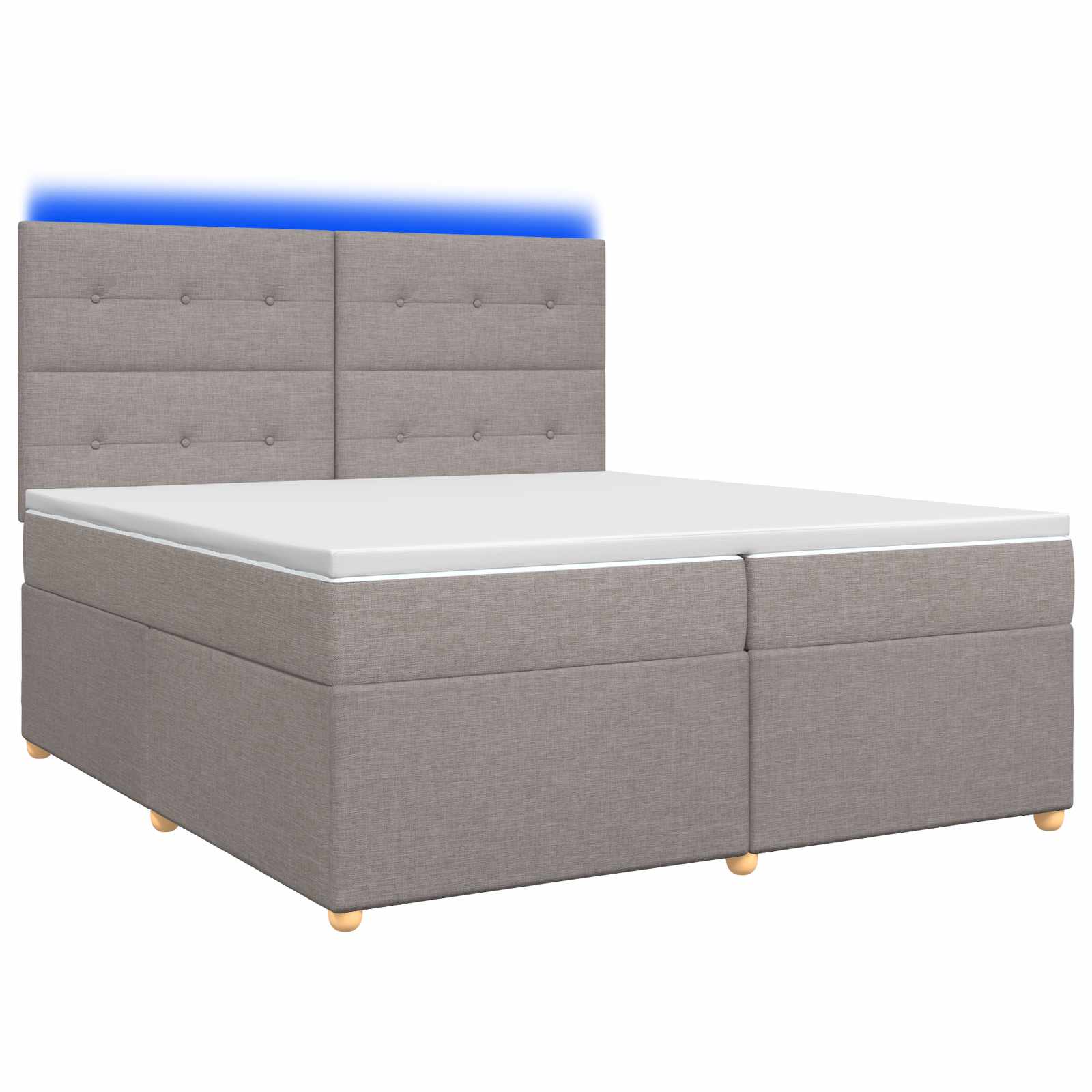 vidaXL Łóżko kontynentalne z materacem Ciemnoszary 200 x 200 cm