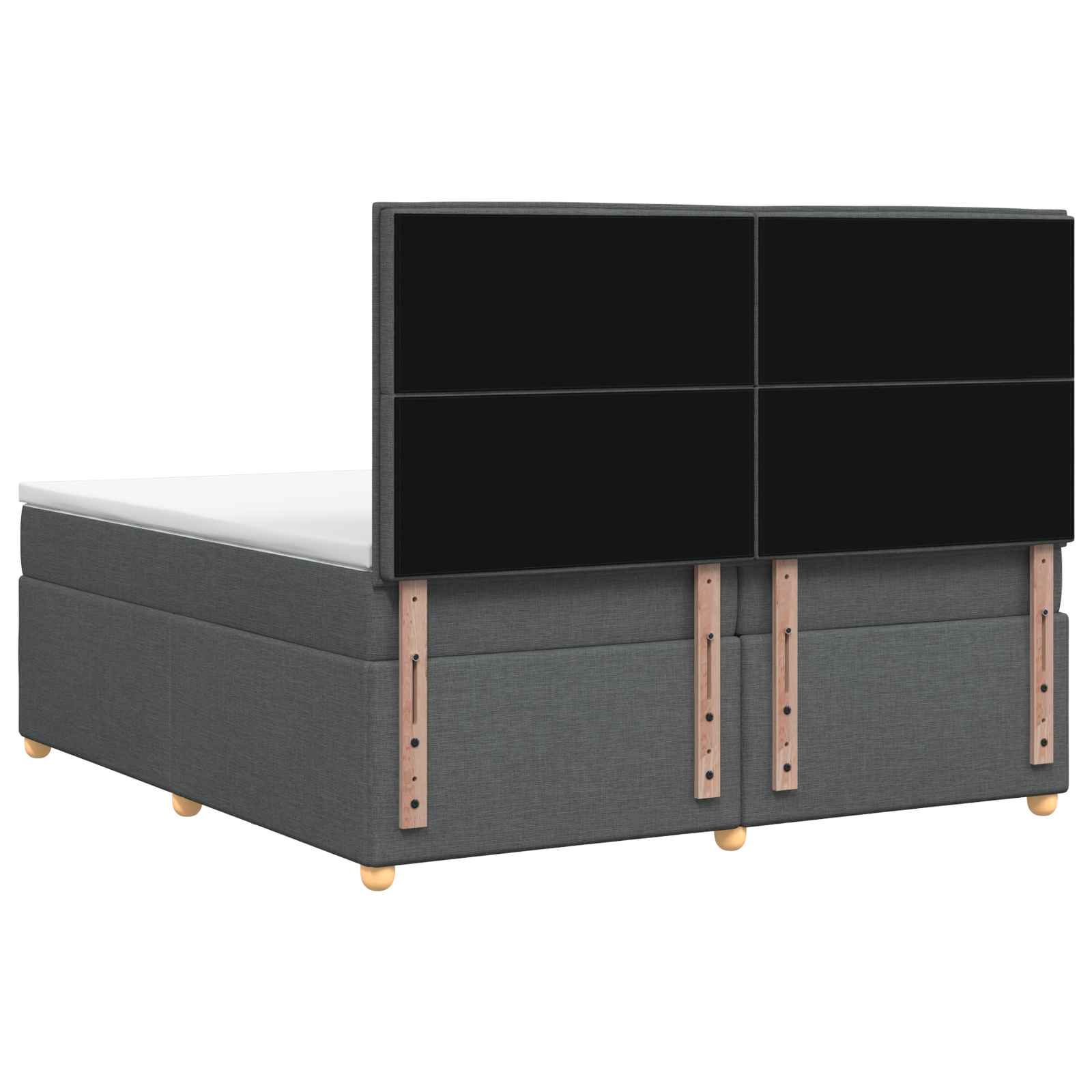 vidaXL Łóżko kontynentalne z materacem ciemnoszary 200 x 200 cm