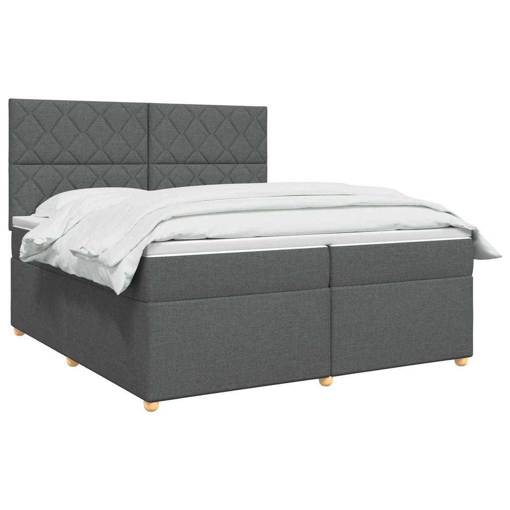 vidaXL Łóżko kontynentalne z materacem ciemnoszary 200 x 200 cm