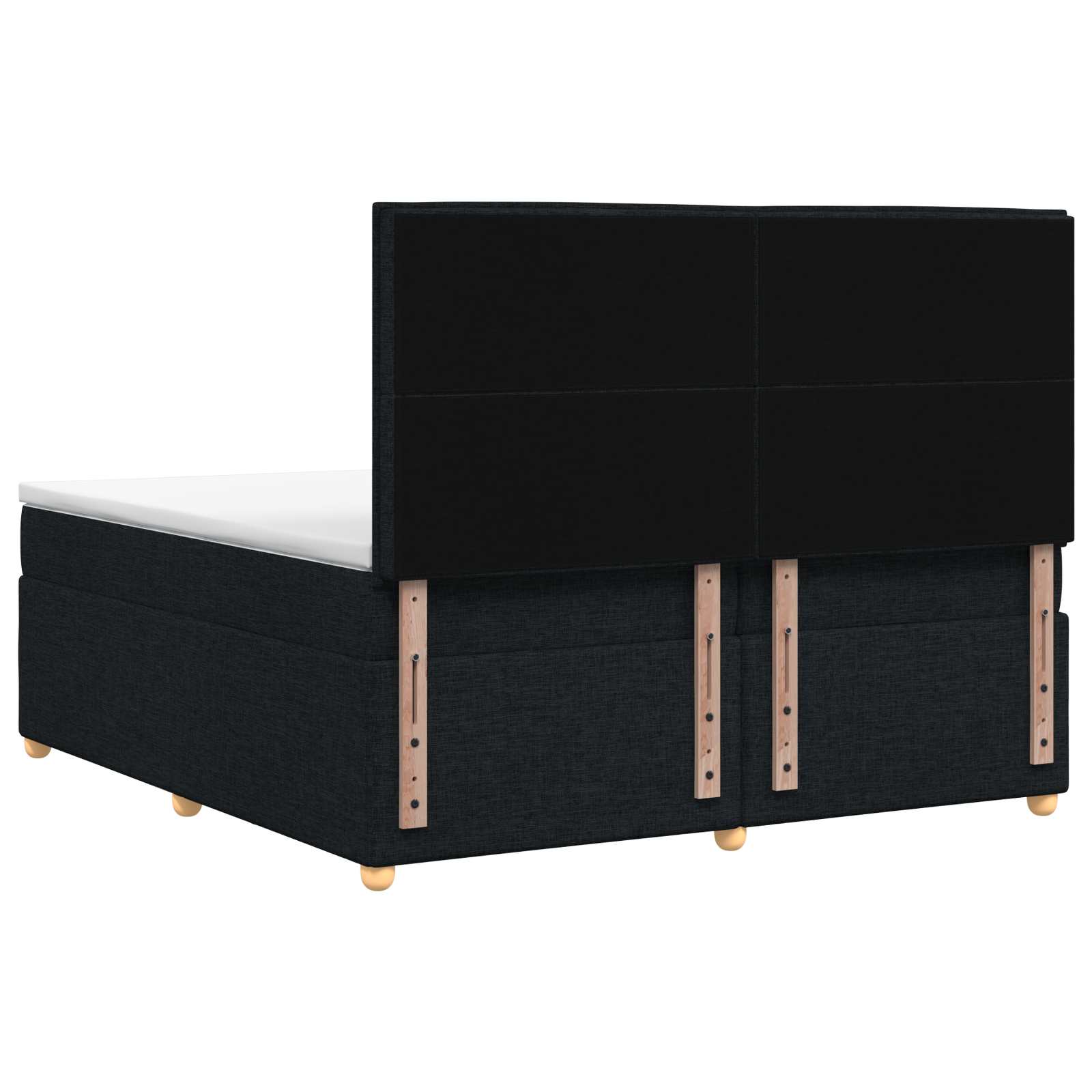 vidaXL Łóżko kontynentalne z materacem Czarny 200 x 200 cm tkanina
