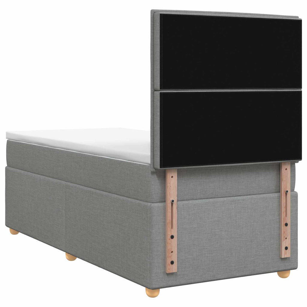 vidaXL Łóżko z box spring LED z materacem jasnoszary 90 x 190 cm
