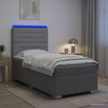 vidaXL Łóżko z box spring LED z materacem jasnoszary 90 x 200 cm