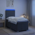 vidaXL Łóżko z box spring LED z materacem ciemnoszary 90 x 190 cm