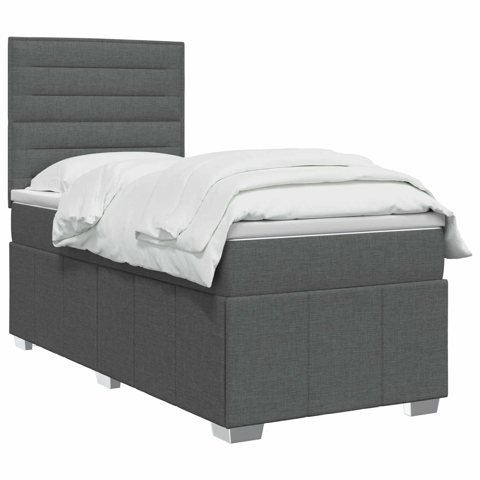 vidaXL Łóżko z box spring LED z materacem ciemnoszary 80 x 200 cm