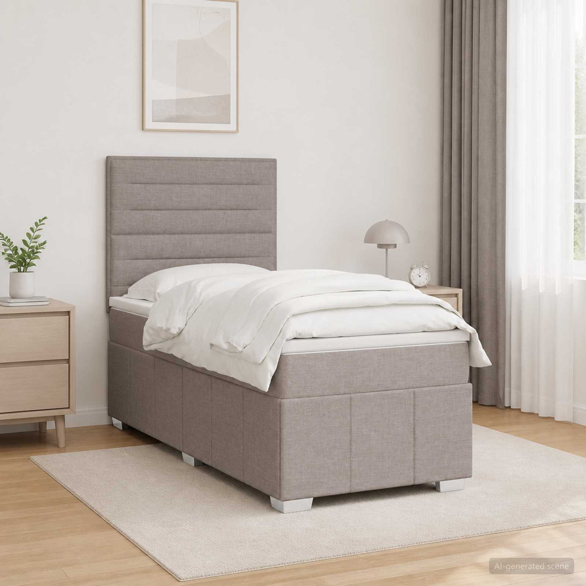 vidaXL Łóżko z box spring LED z materacem Ciemnoszary 100 x 200 cm