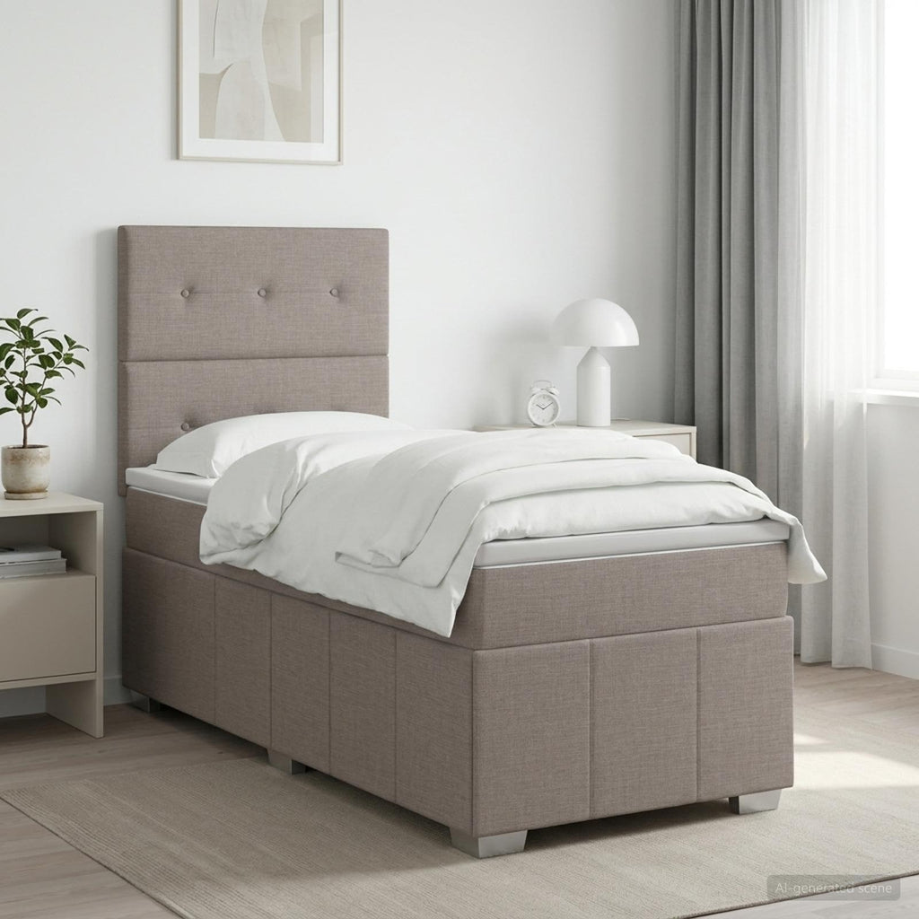 vidaXL Łóżko z box spring LED z materacem Ciemnoszary 100 x 200 cm