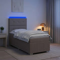 vidaXL Łóżko z box spring LED z materacem Ciemnoszary 100 x 200 cm