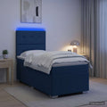 vidaXL Łóżko z box spring LED z materacem niebieski 90 x 200 cm