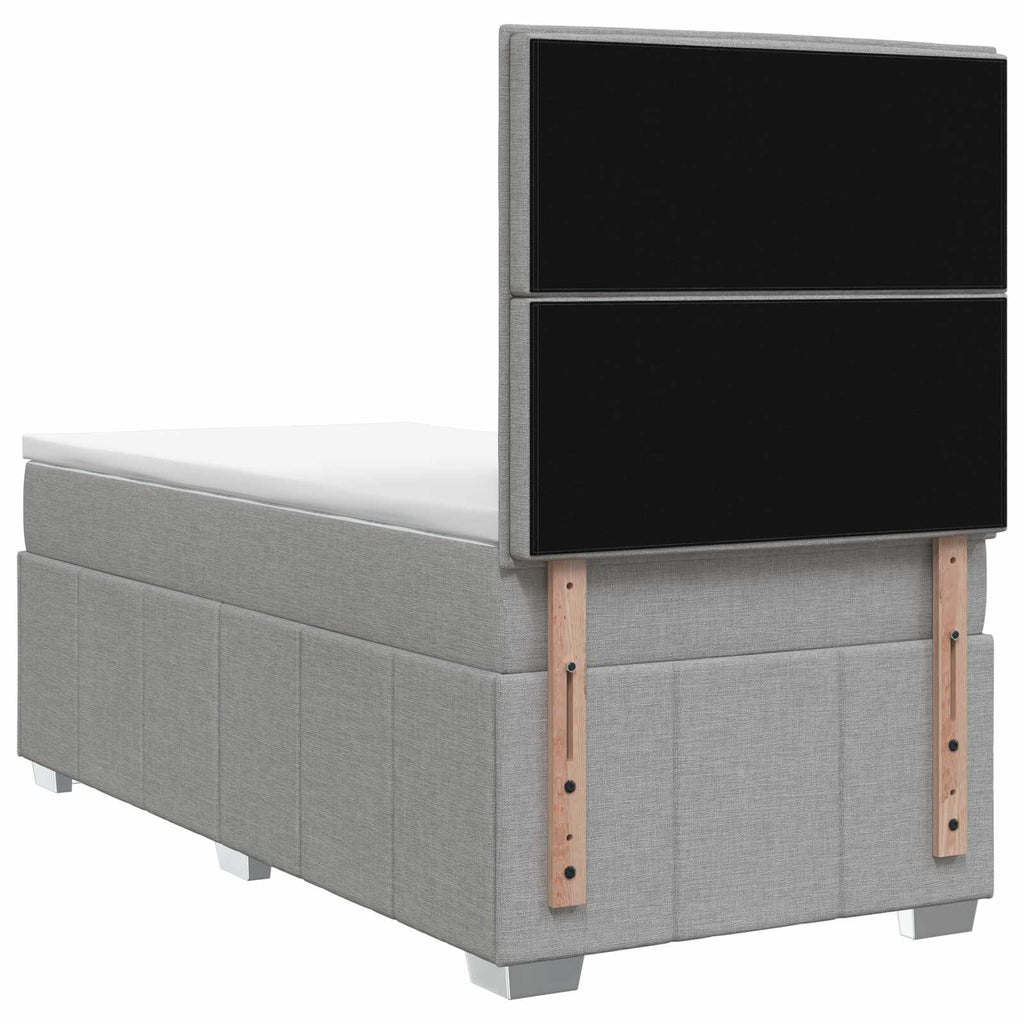 vidaXL Łóżko z box spring LED z materacem jasnoszary 80 x 200 cm