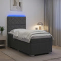 vidaXL Łóżko z box spring LED z materacem ciemnoszary 90 x 190 cm