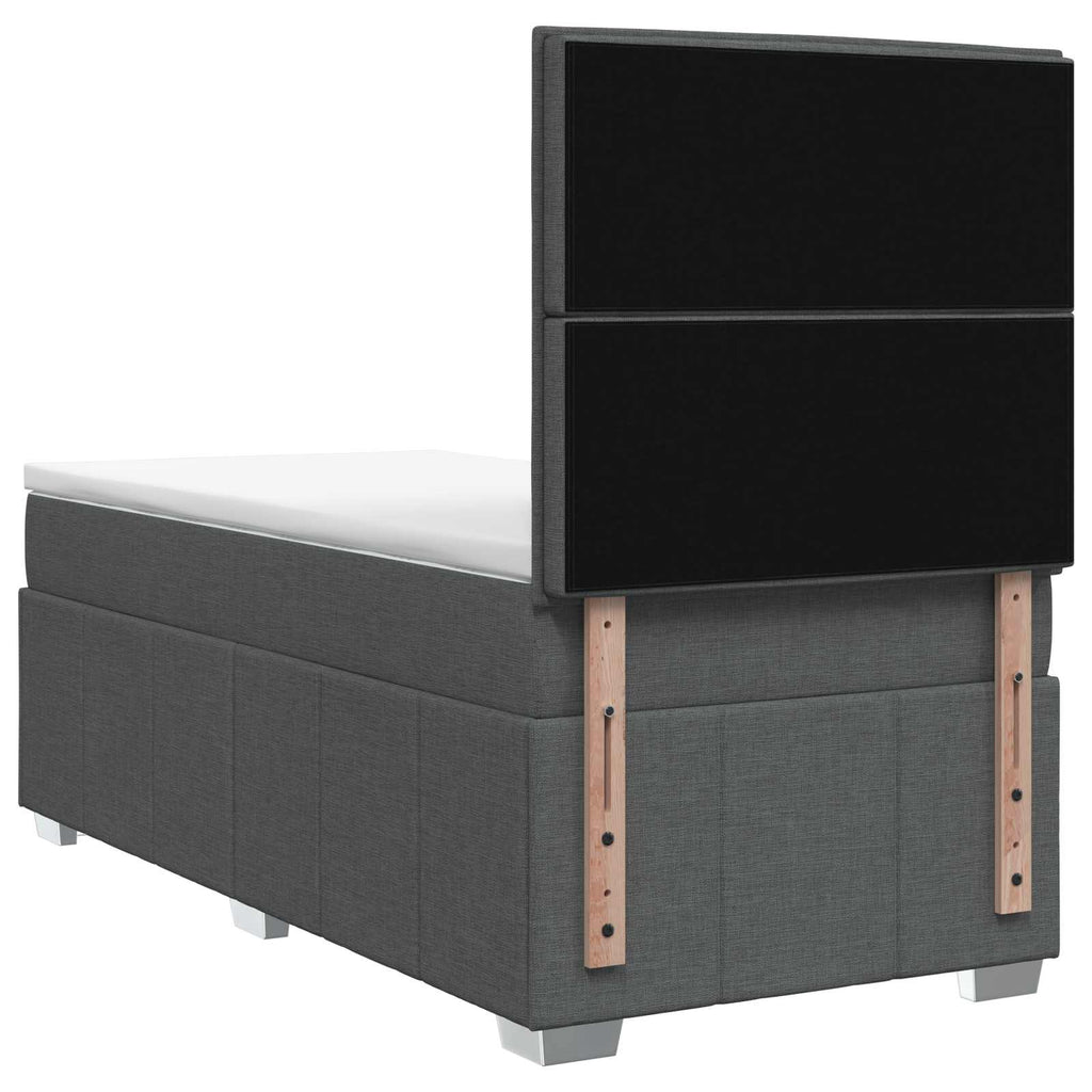 vidaXL Łóżko z box spring LED z materacem ciemnoszary 80 x 200 cm