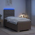 vidaXL Łóżko z box spring LED z materacem Ciemnoszary 100 x 200 cm