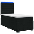 vidaXL Łóżko z box spring LED z materacem Czarny 90 x 190 cm tkanina