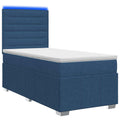 vidaXL Łóżko z box spring LED z materacem niebieski 90 x 200 cm