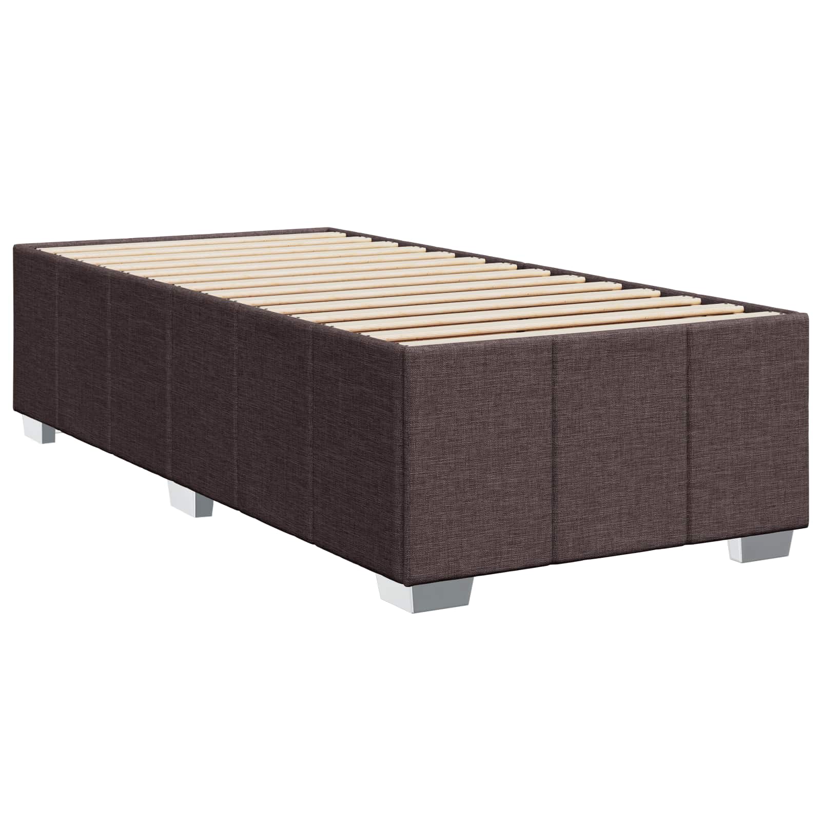 vidaXL Łóżko z box spring LED z materacem Ciemny brąz 90 x 200 cm
