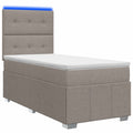vidaXL Łóżko z box spring LED z materacem Ciemnoszary 90 x 200 cm