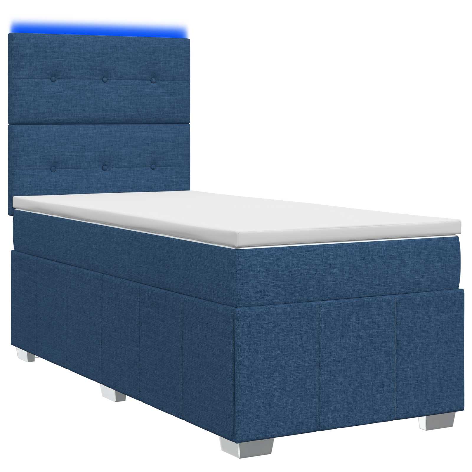 vidaXL Łóżko z box spring LED z materacem niebieski 90 x 200 cm