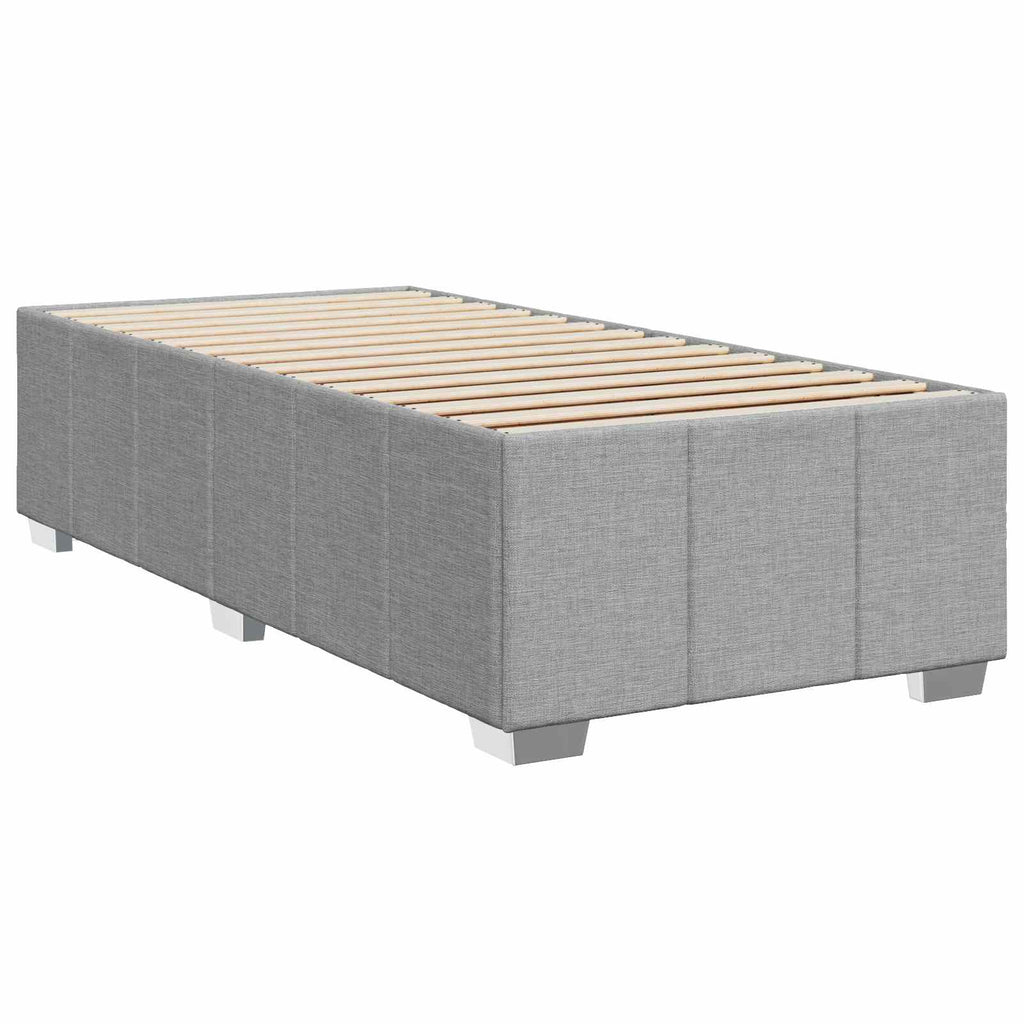 vidaXL Łóżko z box spring LED z materacem jasnoszary 90 x 200 cm