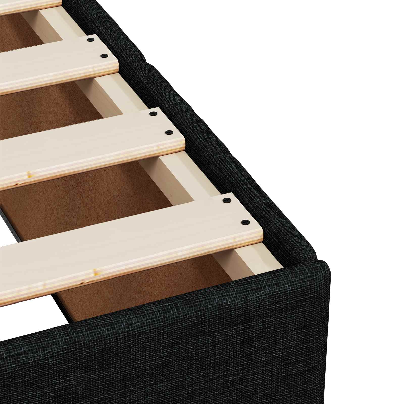 vidaXL Łóżko z box spring LED z materacem Czarny 90 x 200 cm tkanina