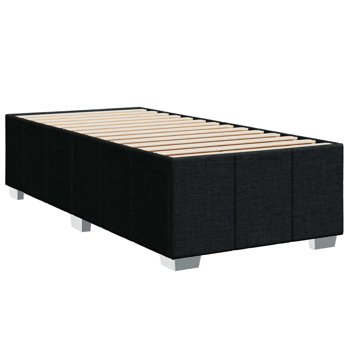vidaXL Łóżko z box spring LED z materacem Czarny 90 x 200 cm tkanina