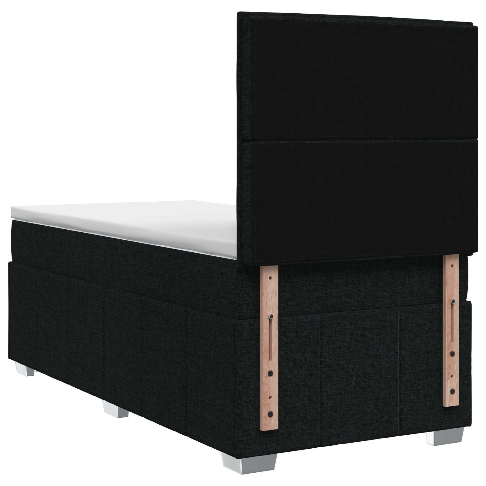 vidaXL Łóżko z box spring LED z materacem Czarny 90 x 200 cm tkanina